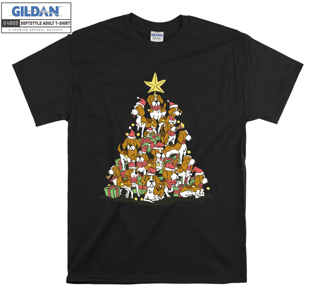 Cute dogs christmas tree T-shirt