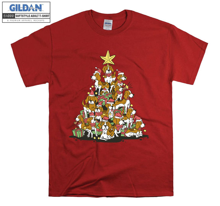 Cute dogs christmas tree T-shirt