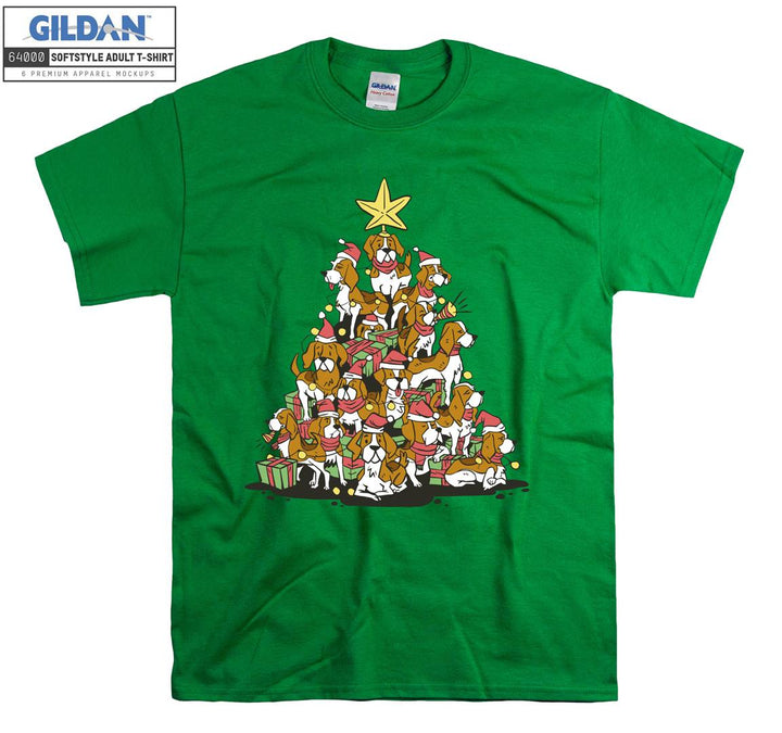 Cute dogs christmas tree T-shirt