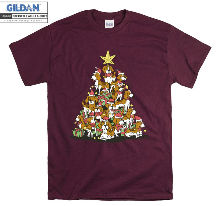 Cute dogs christmas tree T-shirt