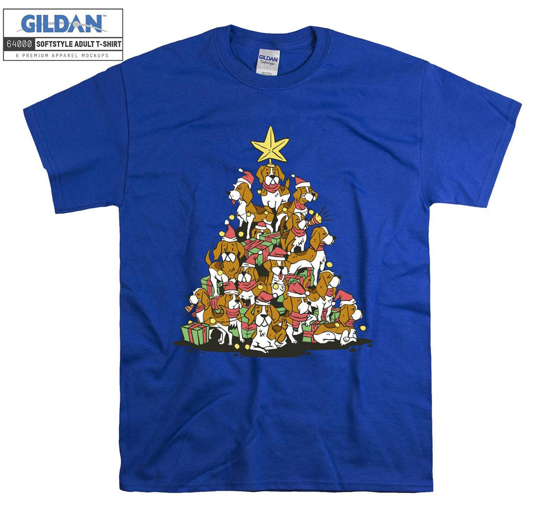 Cute dogs christmas tree T-shirt