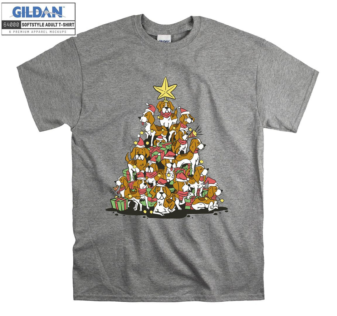 Cute dogs christmas tree T-shirt