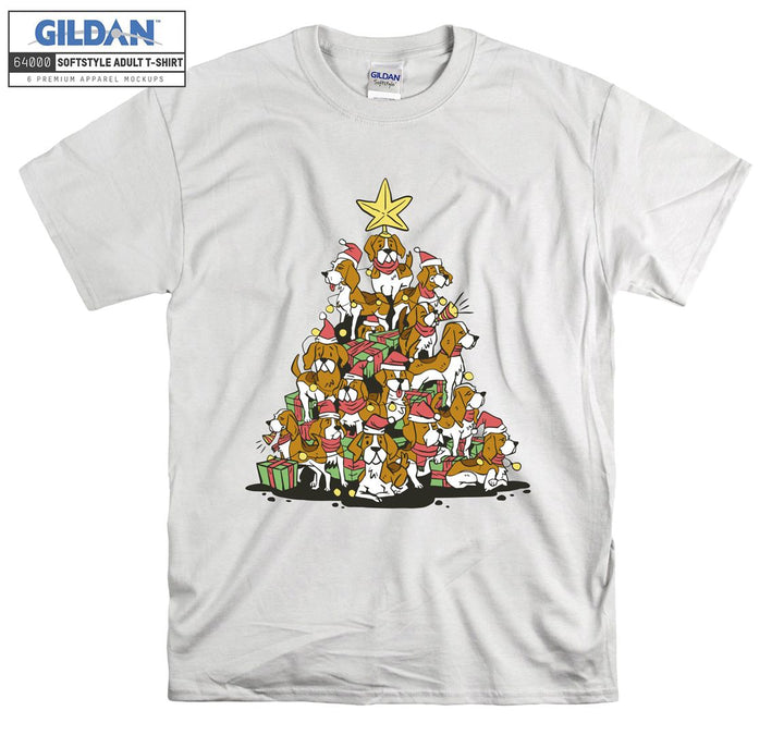 Cute dogs christmas tree T-shirt