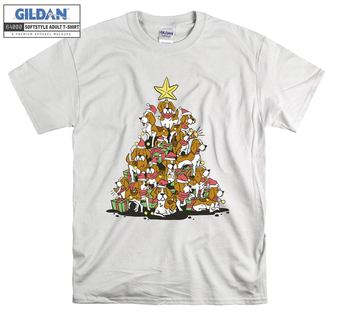 Cute dogs christmas tree T-shirt