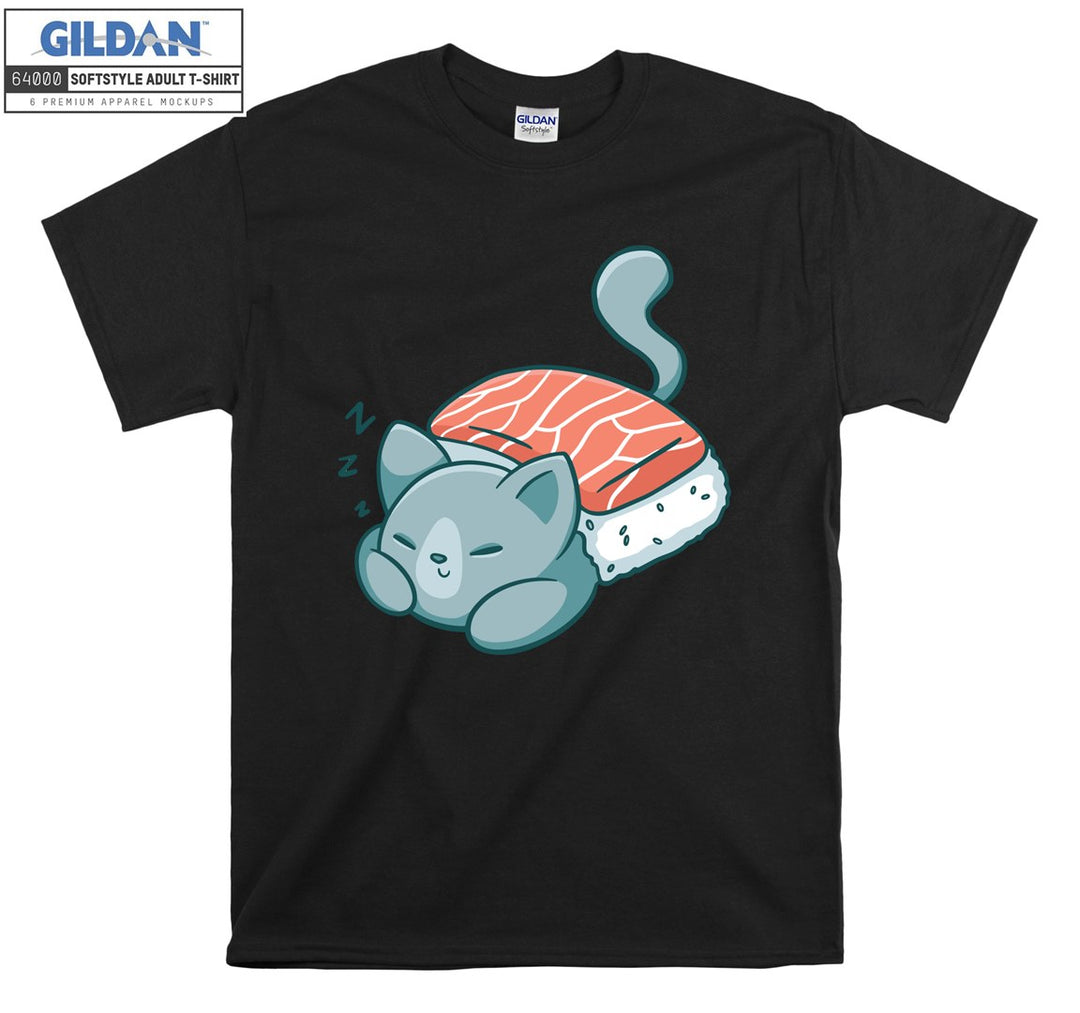 Sushi Cat Sleeping Funny T-shirt