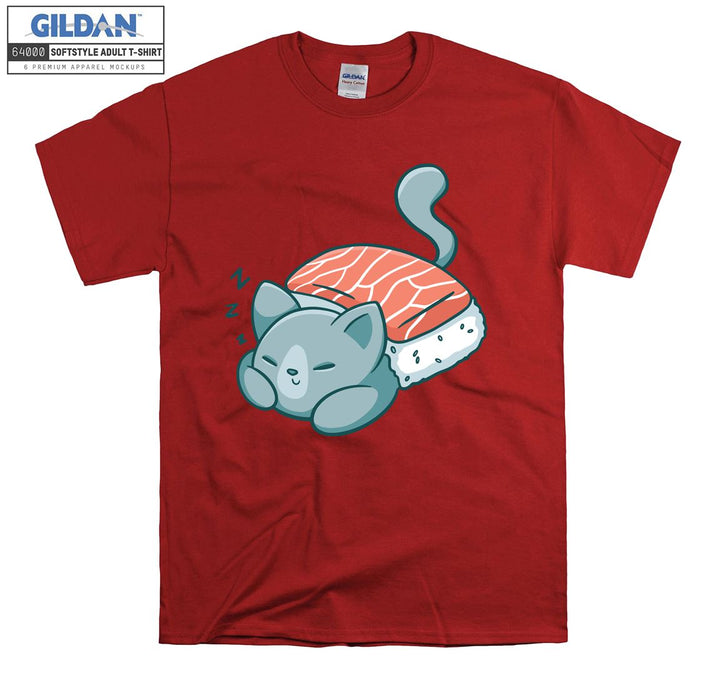 Sushi Cat Sleeping Funny T-shirt