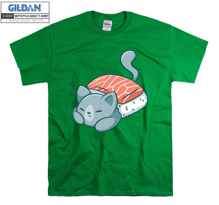 Sushi Cat Sleeping Funny T-shirt