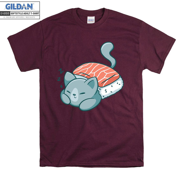 Sushi Cat Sleeping Funny T-shirt