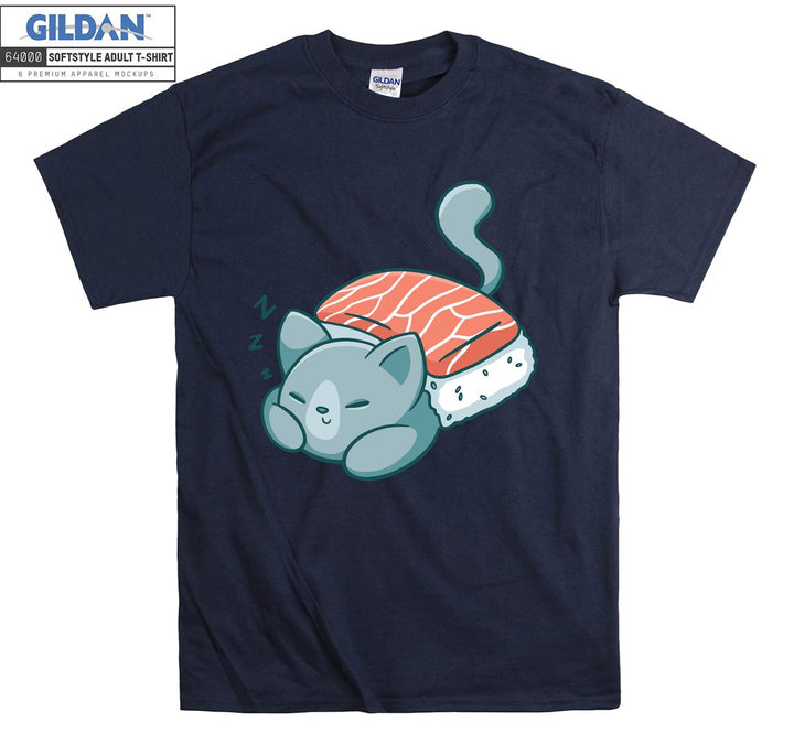 Sushi Cat Sleeping Funny T-shirt