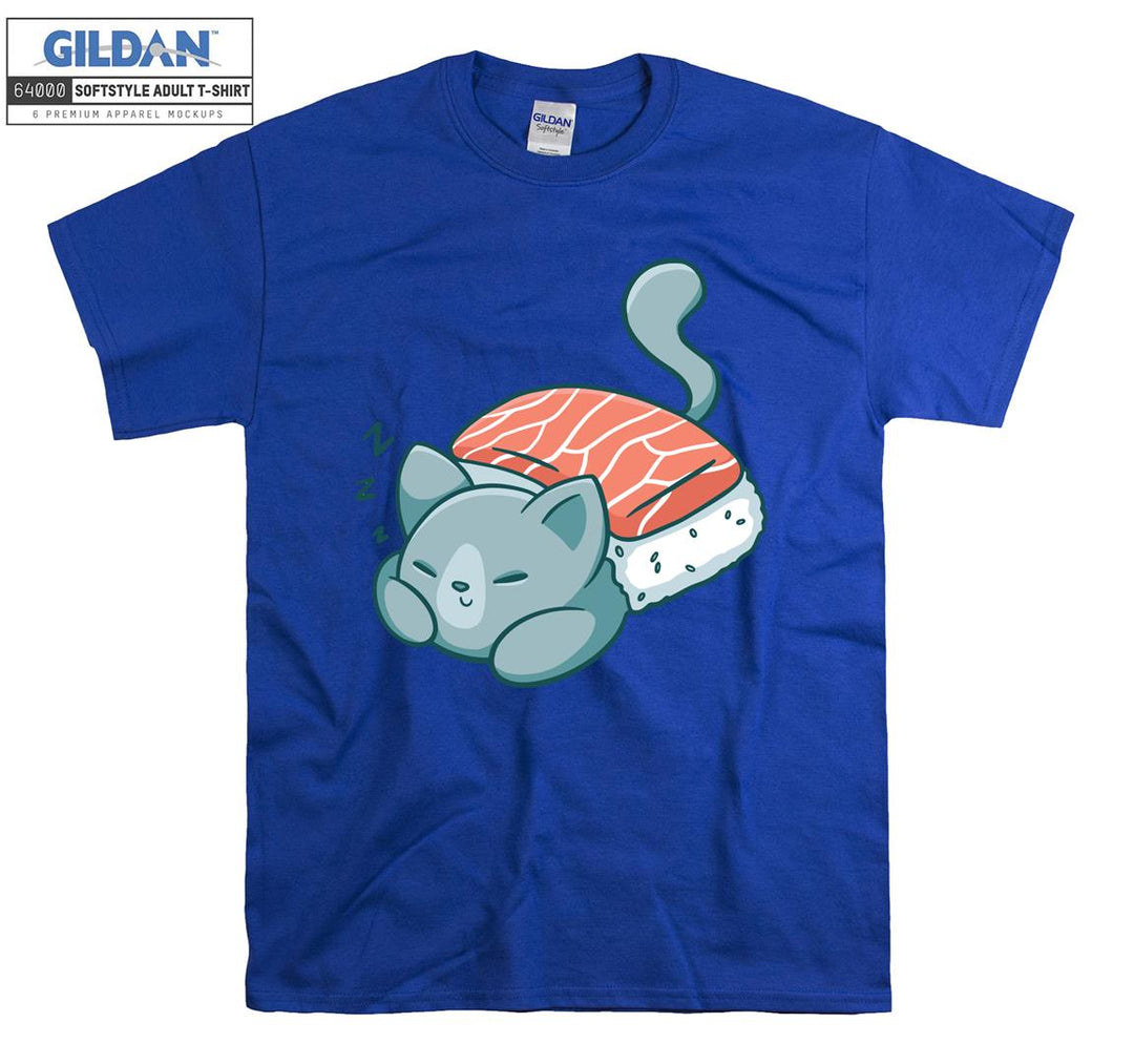 Sushi Cat Sleeping Funny T-shirt