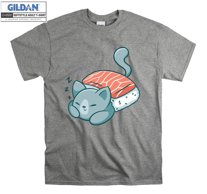 Sushi Cat Sleeping Funny T-shirt