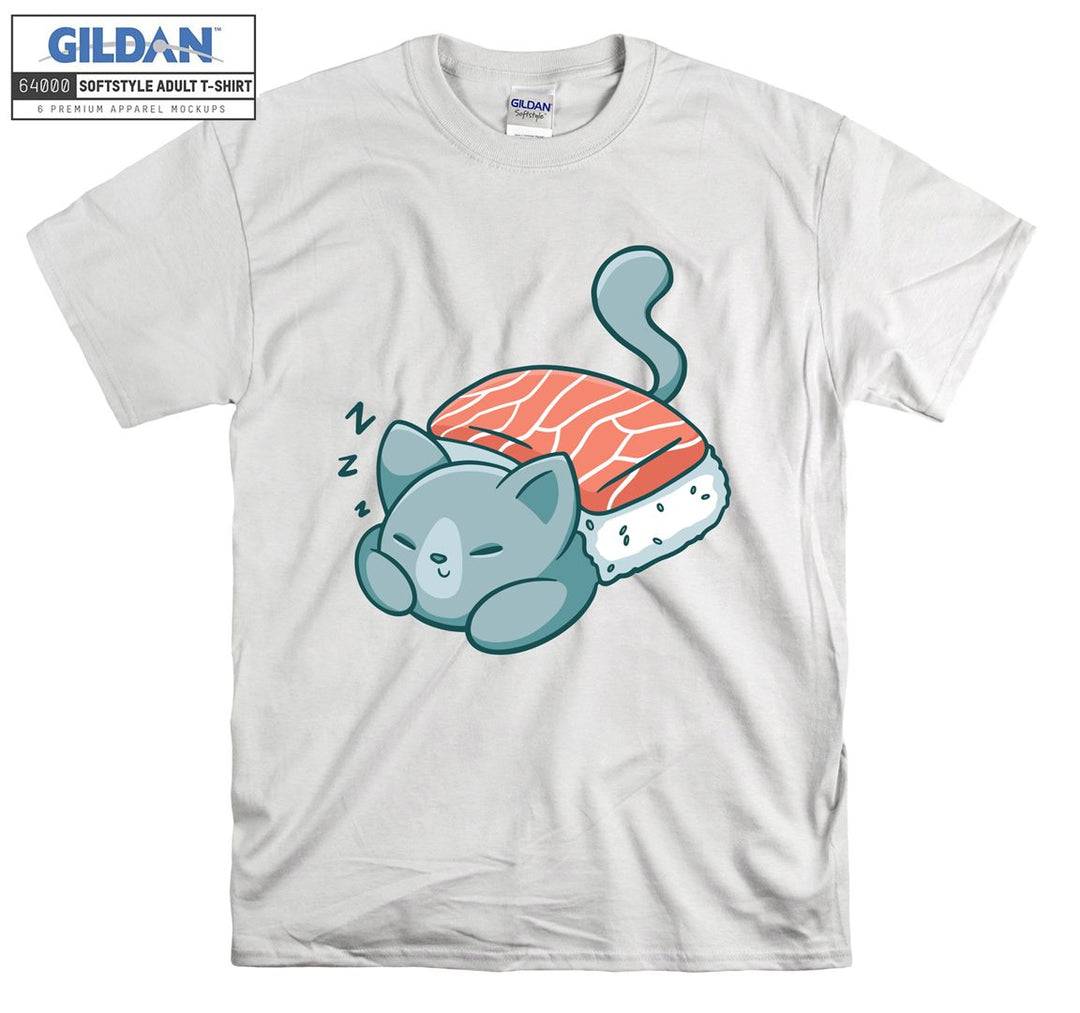 Sushi Cat Sleeping Funny T-shirt