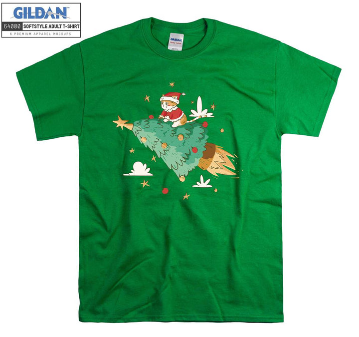 Cute cartoon cat christmas tree  T-shirt