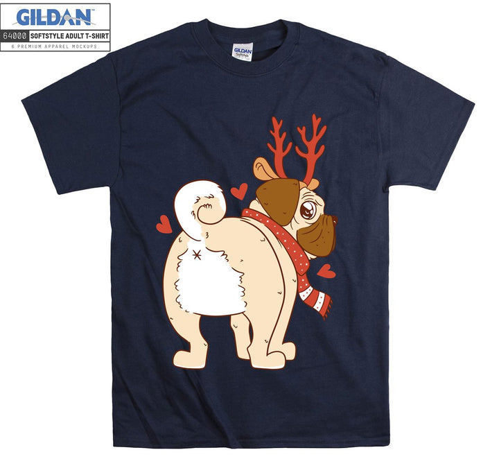 Alone cartoon dog christmas figure T-shirt