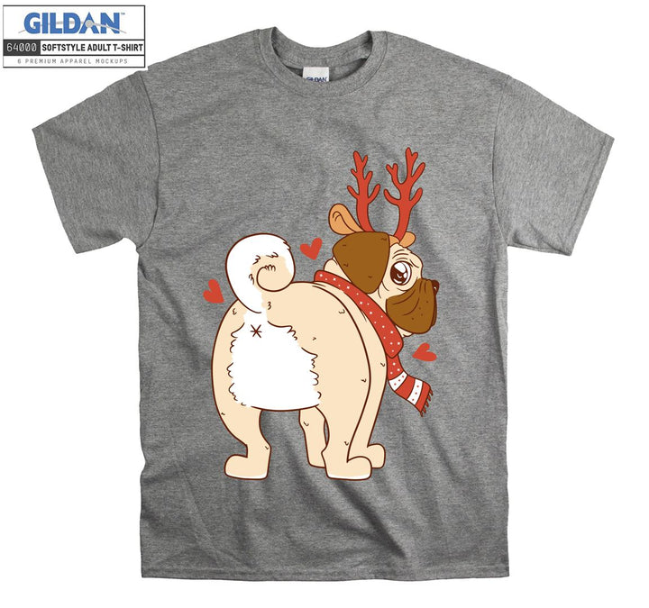 Alone cartoon dog christmas figure T-shirt