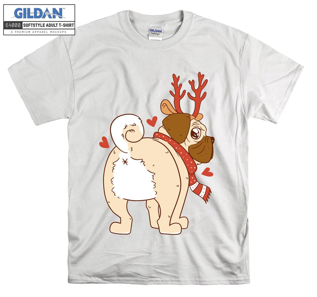 Alone cartoon dog christmas figure T-shirt