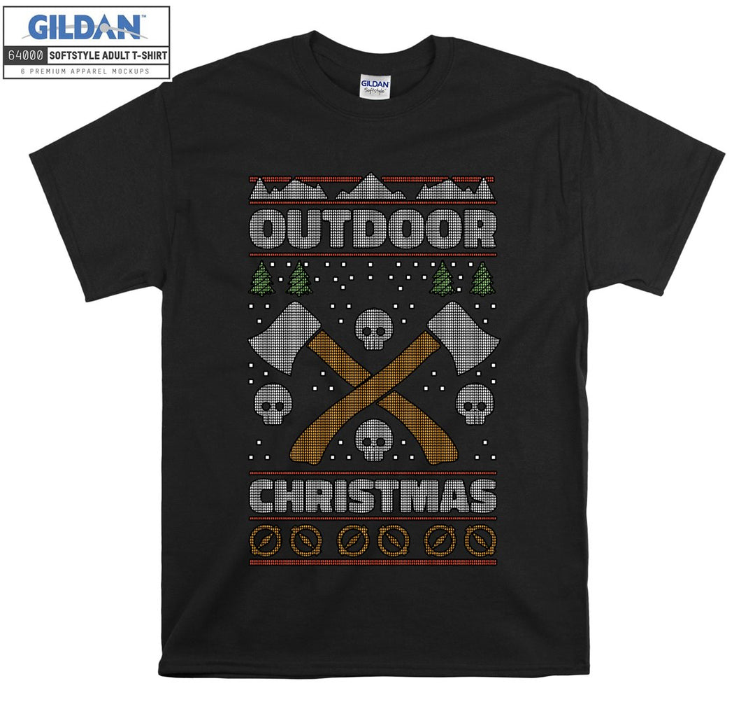 Outdoor christmas terrible figure T-shirt