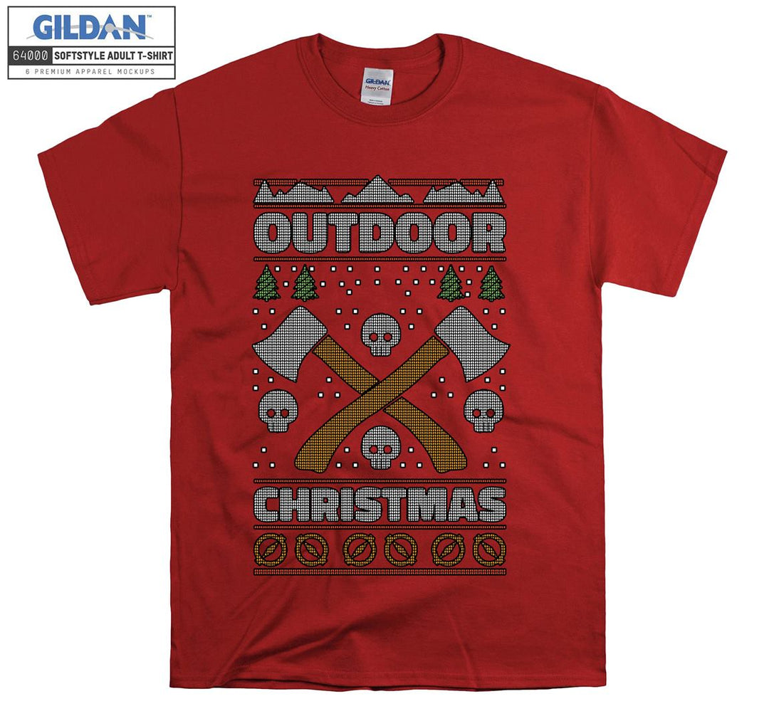 Outdoor christmas terrible figure T-shirt