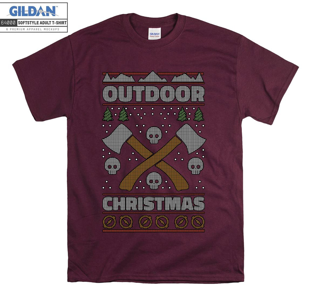 Outdoor christmas terrible figure T-shirt