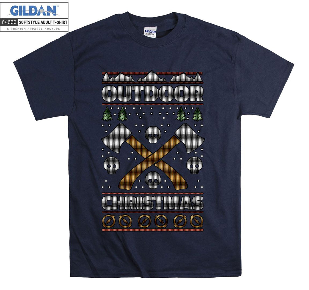 Outdoor christmas terrible figure T-shirt