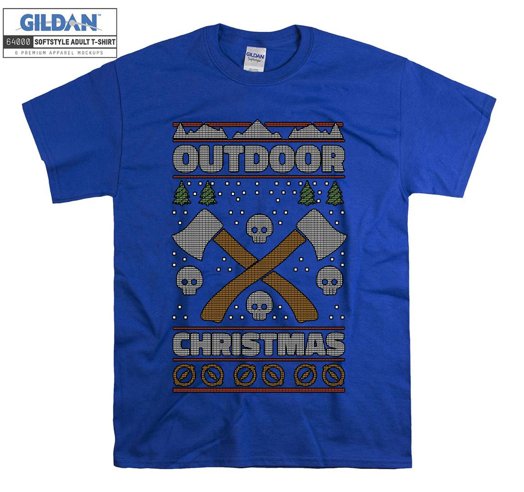 Outdoor christmas terrible figure T-shirt