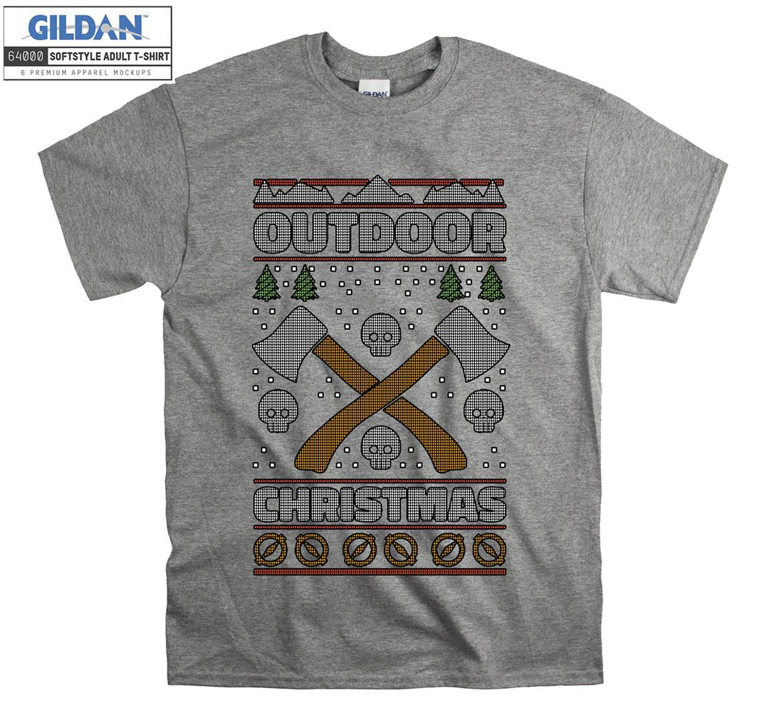 Outdoor christmas terrible figure T-shirt