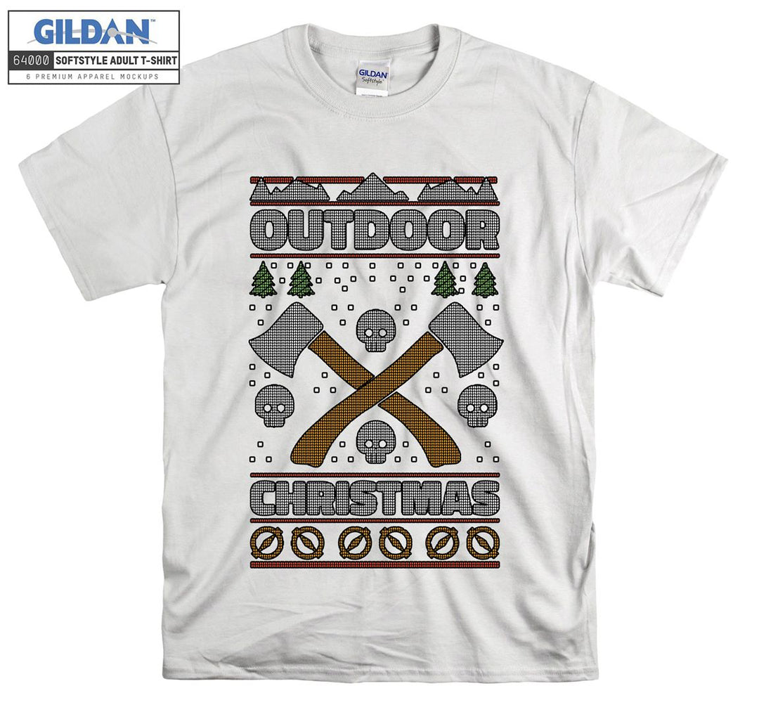 Outdoor christmas terrible figure T-shirt