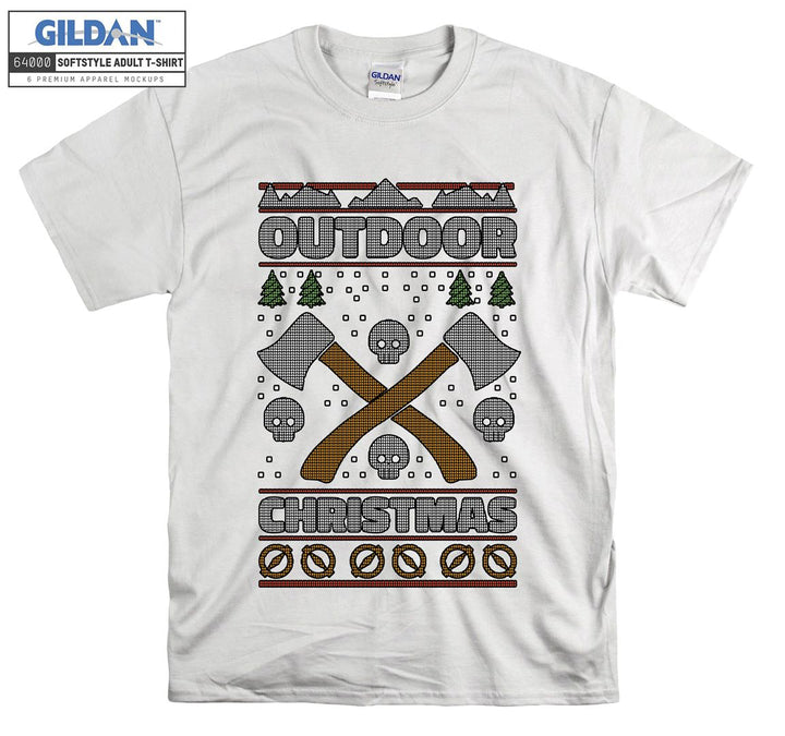 Outdoor christmas terrible figure T-shirt