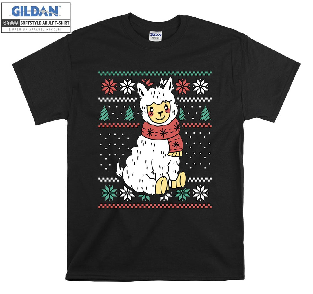 Funny White Animal Christmas Figure T-shirt