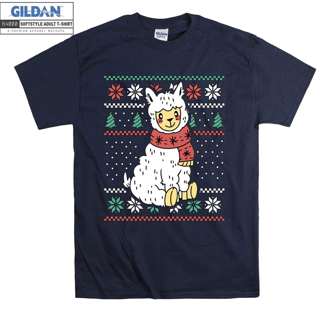 Funny White Animal Christmas Figure T-shirt