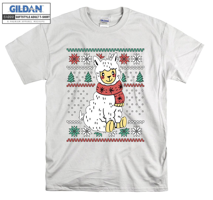 Funny White Animal Christmas Figure T-shirt