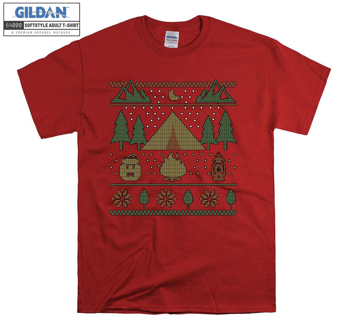 Christmas camping figure T-shirt