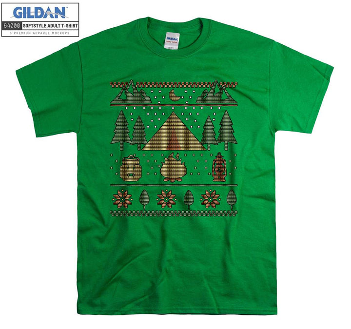 Christmas camping figure T-shirt