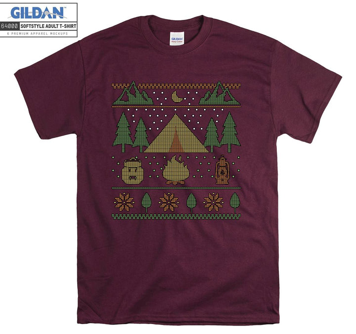 Christmas camping figure T-shirt