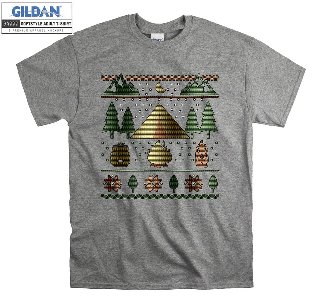 Christmas camping figure T-shirt