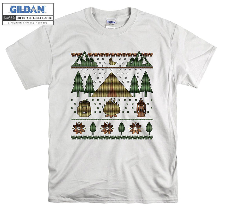 Christmas camping figure T-shirt