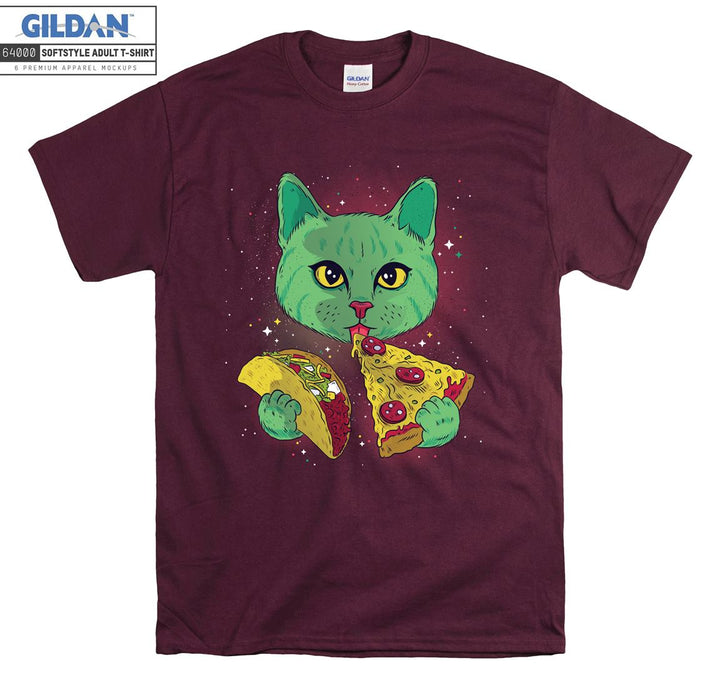 Space Pizza Cat Taco T-shirt