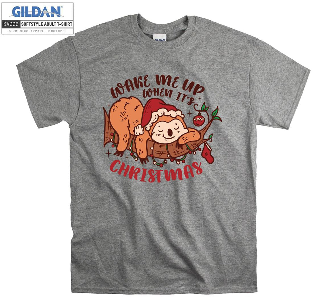 wake me up when it's christmas animal figure T-shirt
