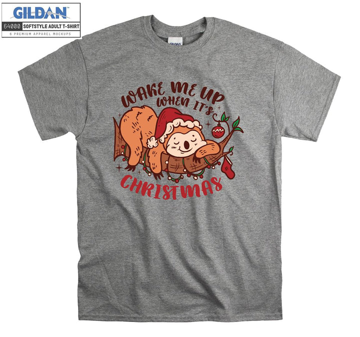 wake me up when it's christmas animal figure T-shirt