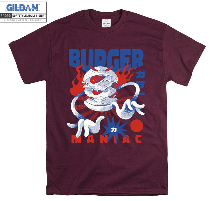 Character Anime Maniac Burger T-shirt