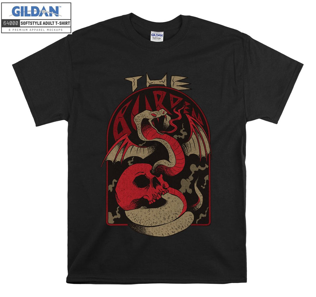 Horror skull and snake evil figure T-shirt