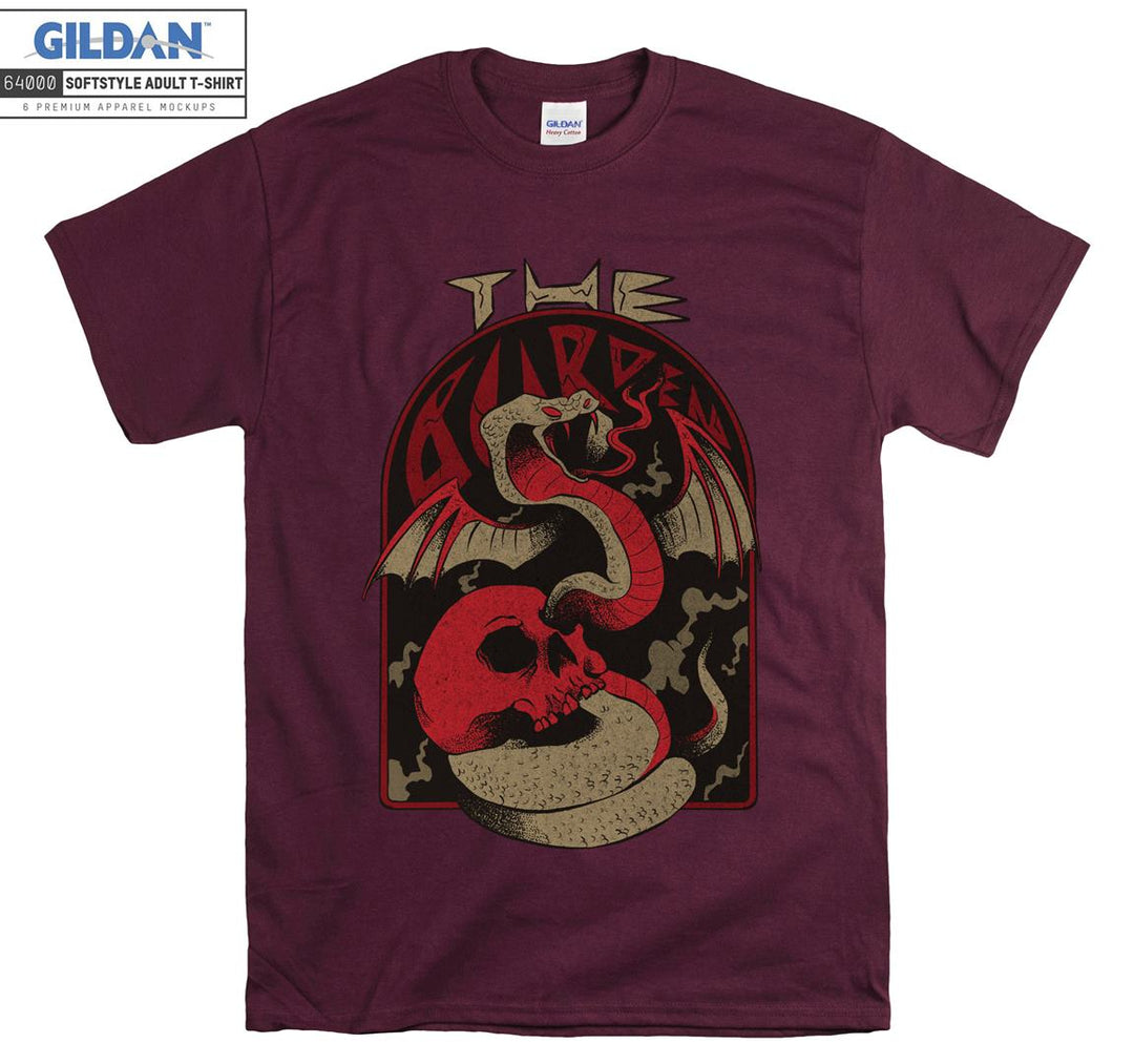 Horror skull and snake evil figure T-shirt