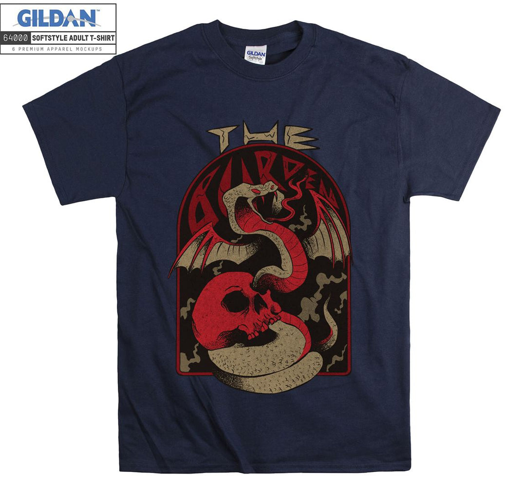 Horror skull and snake evil figure T-shirt