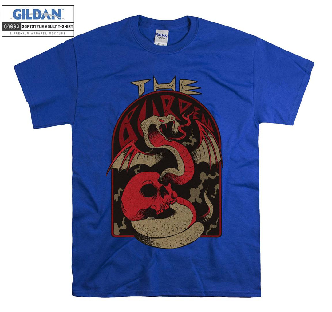 Horror skull and snake evil figure T-shirt