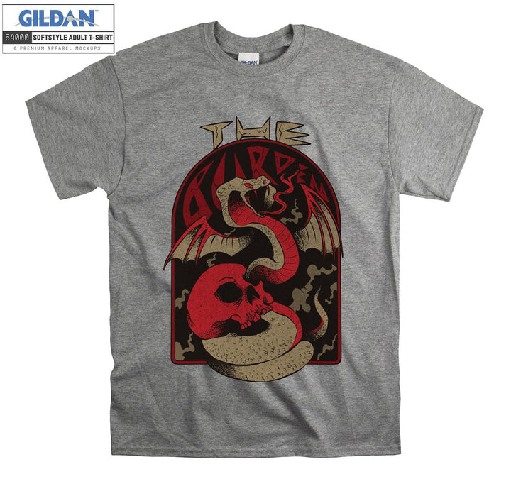 Horror skull and snake evil figure T-shirt