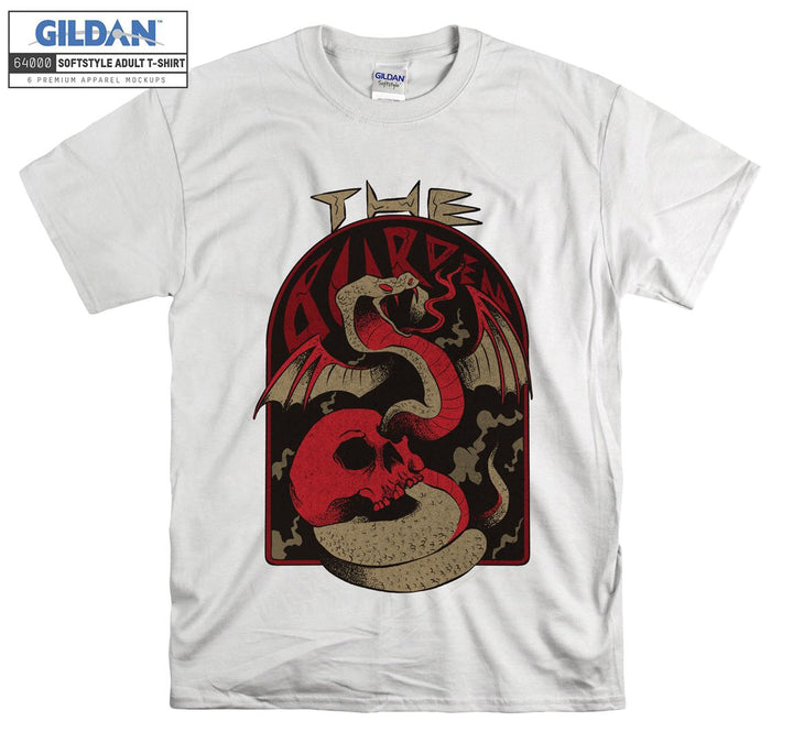 Horror skull and snake evil figure T-shirt