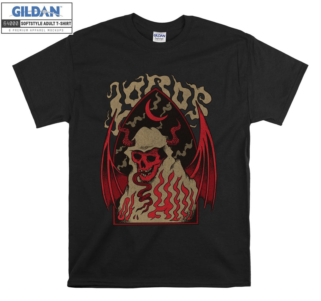 Horror evil skeleton red figure T-shirt