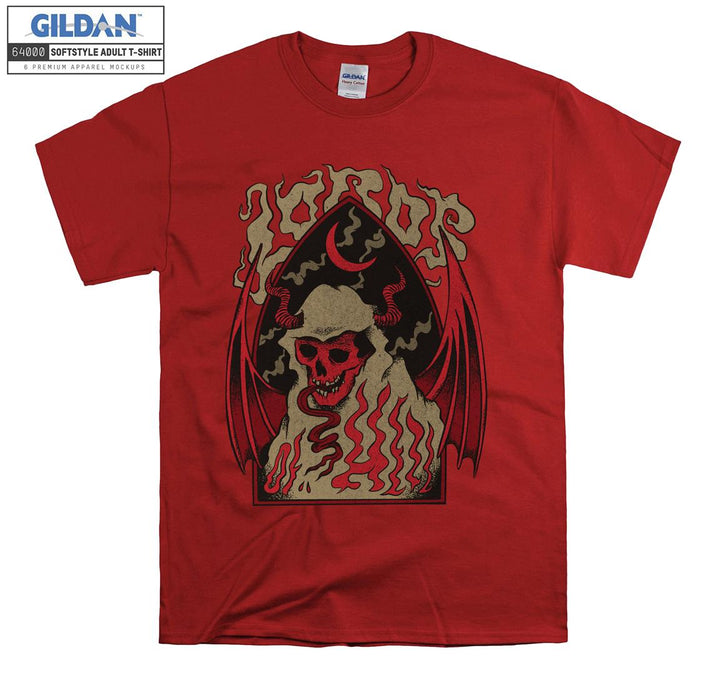 Horror evil skeleton red figure T-shirt