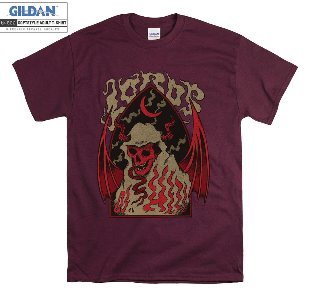 Horror evil skeleton red figure T-shirt