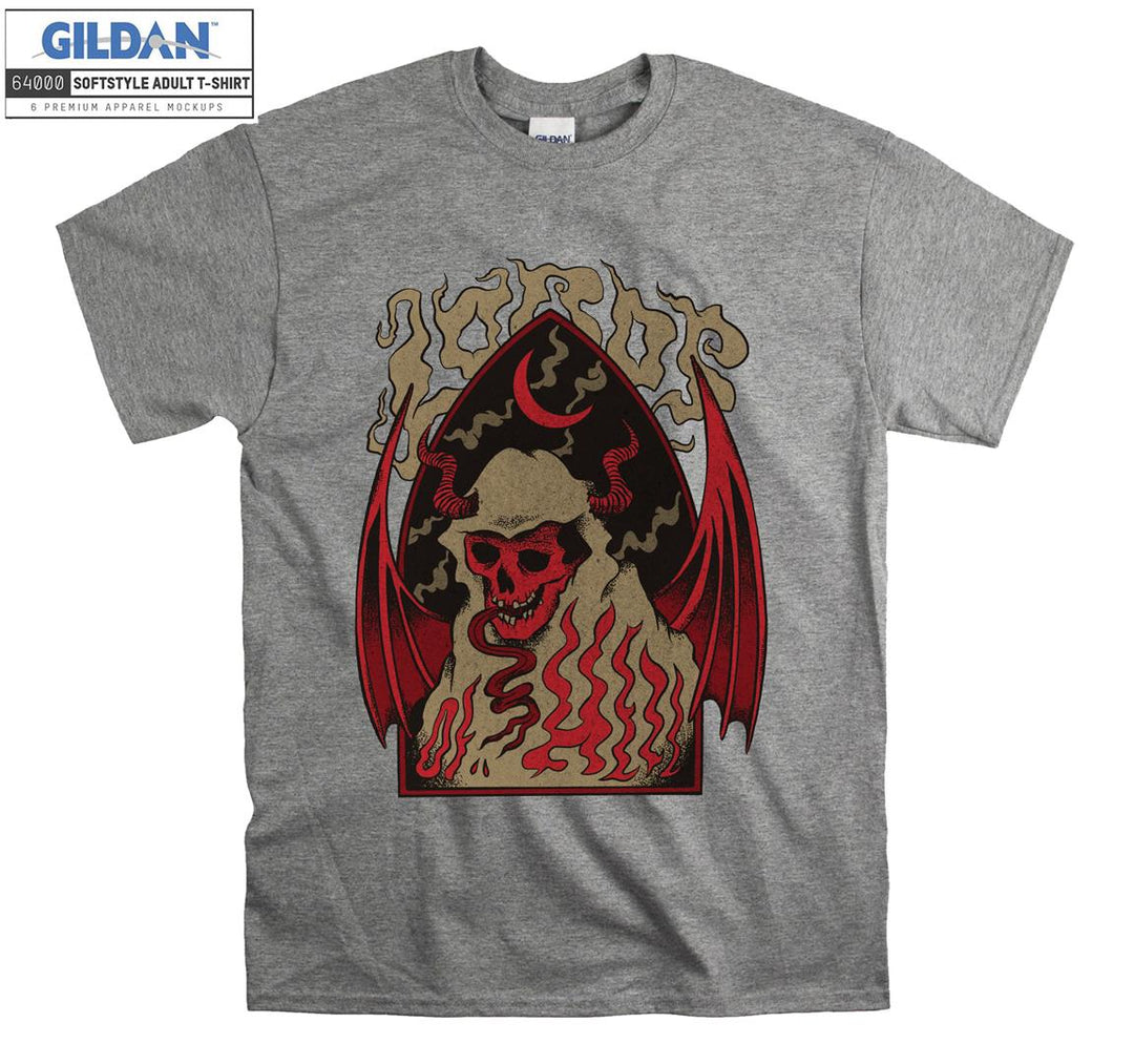 Horror evil skeleton red figure T-shirt